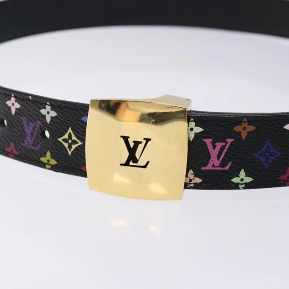 LOUIS VUITTON Multicolor Ceinture LV cut Belt Black M6890 LV Auth - Picture 7 of 12
